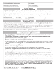 Form AOC-CV-313 Motion to Renew/Modify/Set Aside Domestic Violence Protective Order Notice of Hearing - North Carolina (English/Spanish), Page 2