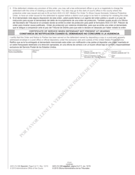 Form AOC-CV-306 Domestic Violence Order of Protection - North Carolina (English/Spanish), Page 8