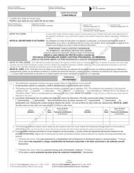 Form AOC-CV-306 Domestic Violence Order of Protection - North Carolina (English/Spanish), Page 9