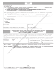 Form AOC-CV-314 Order Renewing Domestic Violence Protective Order - North Carolina (English/Spanish), Page 2