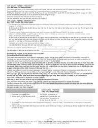 Form AOC-CV-306 Domestic Violence Order of Protection/Consent Order - North Carolina (English/Vietnamese), Page 2
