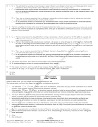 Form AOC-CV-320 &quot;Order Upon Motion to Return Weapons Surrendered Under Domestic Violence Protective Order&quot; - North Carolina (English/Spanish), Page 2