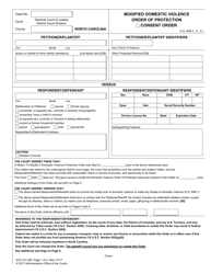 Form AOC-CV-326 Modified Domestic Violence Order of Protection - North Carolina