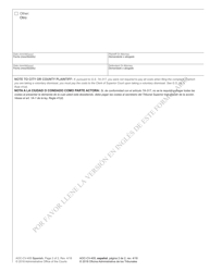 Form AOC-CV-405 SPANISH Notice of Voluntary Dismissal - North Carolina (English/Spanish), Page 2