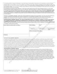 Form AOC-CV-406 SPANISH Notice of Right to Have Exemptions Designated - North Carolina (English/Spanish), Page 2