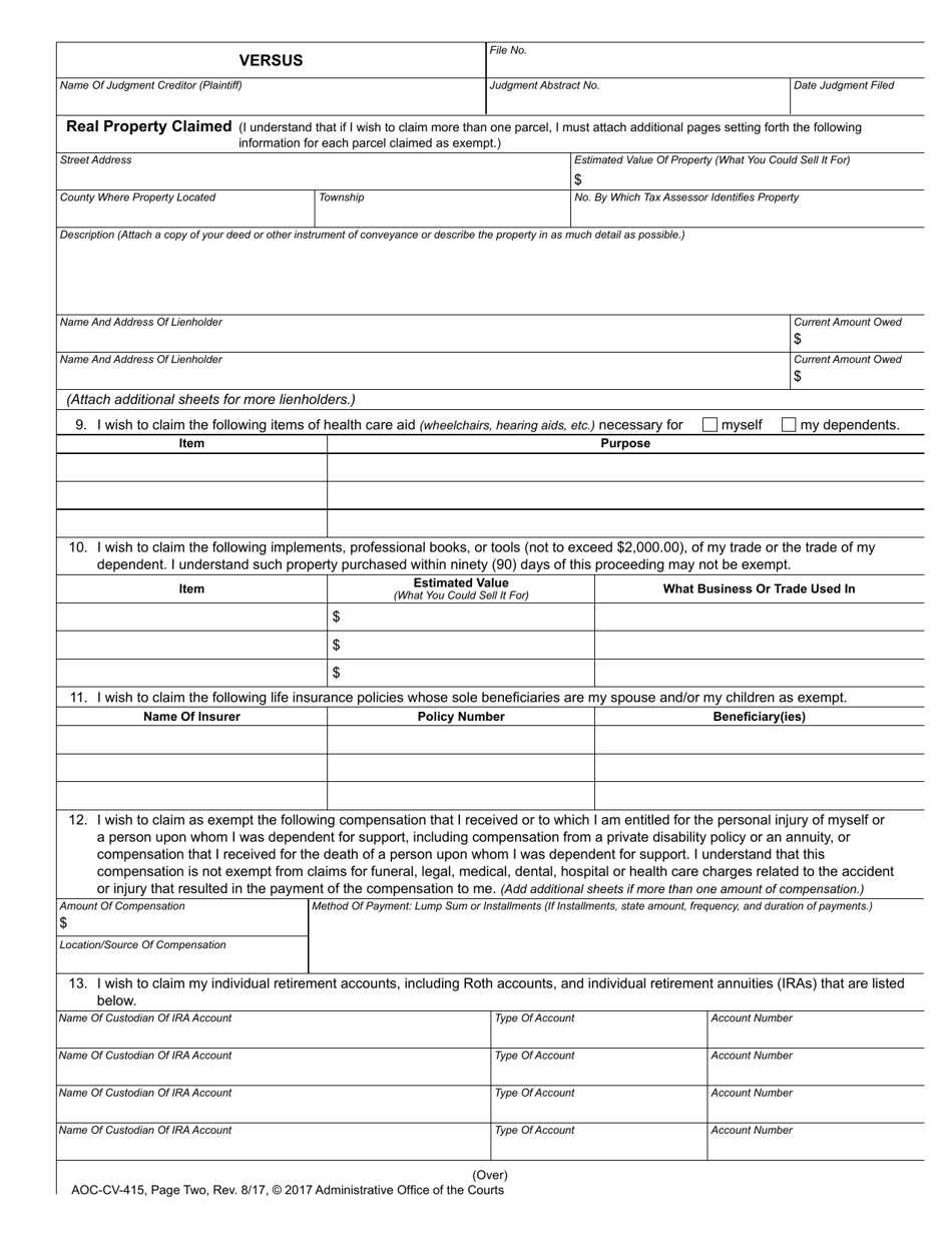 Form Aoc Cv 415 Fill Out Sign Online And Download Fillable Pdf North Carolina Templateroller 1386