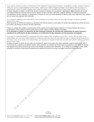Form AOC-CV-505 SPANISH Notice of Registration of Foreign Support Order(S) - North Carolina (English/Spanish), Page 2
