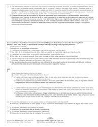 Form AOC-CV-520 SPANISH Complaint for No-Contact Order for Stalking or Nonconsensual Sexual Conduct - North Carolina (English/Spanish), Page 2