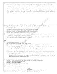 Form AOC-CV-520 VIETNAMESE Complaint for No-Contact Order for Stalking or Nonconsensual Sexual Conduct - North Carolina (English/Vietnamese), Page 2