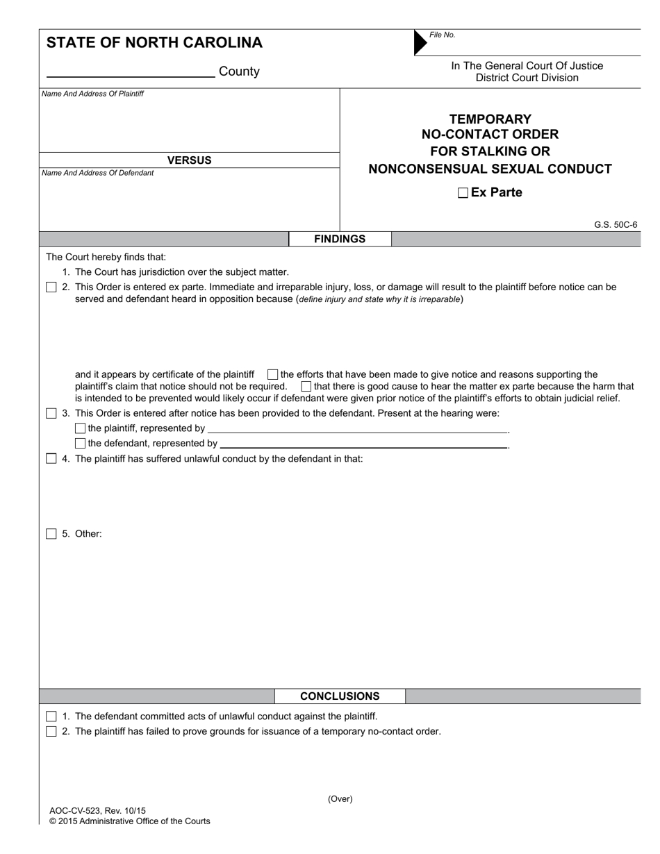 Form AOCCV523 Fill Out, Sign Online and Download Fillable PDF
