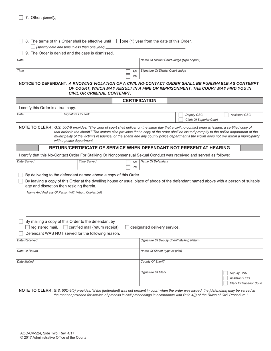 Form Aoc-cv-524 - Fill Out, Sign Online And Download Fillable Pdf 