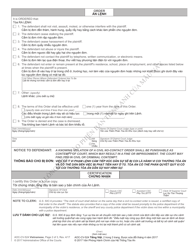 Form AOC-CV-524 VIETNAMESE No-Contact Order for Stalking or Nonconsensual Sexual Conduct - North Carolina (English/Vietnamese), Page 2
