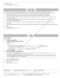 Form AOC-CV-529 Contempt Order No-Contact Order for Stalking or Nonconsensual Sexual Conduct - North Carolina (English/Vietnamese), Page 2