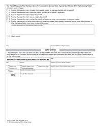 Form AOC-CV-540 Complaint for Permanent Civil No-Contact Order Against Sex Offender - North Carolina, Page 2