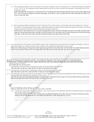 Form AOC-CV-530 VIETNAMESE &quot;Complaint for Civil No-Contact Order Pursuant to the Workplace Violence Prevention Act - Motion for Temporary No-Contact Order&quot; - North Carolina (English/Vietnamese), Page 2