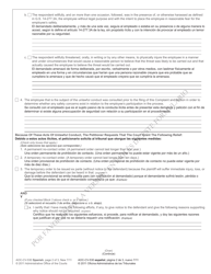 Form AOC-CV-530 SPANISH &quot;Complaint for Civil No-Contact Order Pursuant to the Workplace Violence Prevention Act - Motion for Temporary No-Contact Order&quot; - North Carolina (English/Spanish), Page 2