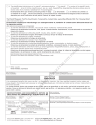 Form AOC-CV-540 SPANISH Complaint for Permanent Civil No-Contact Order Against Sex Offender - North Carolina (English/Spanish), Page 2