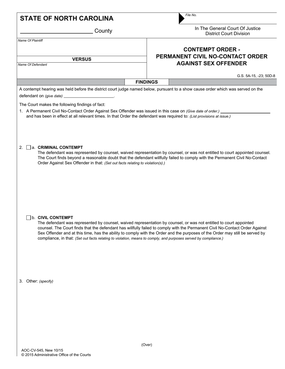 Form AOC-CV-545 - Fill Out, Sign Online and Download Fillable PDF ...