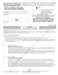 Document preview: Form AOC-CV-545 VIETNAMESE Contempt Order - Permanent Civil No-Contact Order Against Sex Offender - North Carolina (English/Vietnamese)