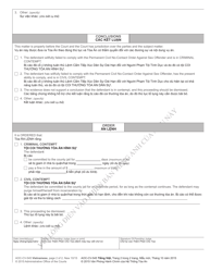 Form AOC-CV-545 VIETNAMESE Contempt Order - Permanent Civil No-Contact Order Against Sex Offender - North Carolina (English/Vietnamese), Page 2