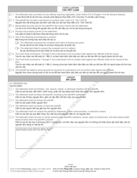 Form AOC-CV-543 VIETNAMESE Permanent Civil No-Contact Order Against Sex Offender - North Carolina (English/Vietnamese), Page 2