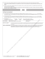 Form AOC-CV-547 SPANISH Order Rescinding/Setting Aside Permanent Civil No-Contact Order Against Sex Offender - North Carolina (English/Spanish), Page 2