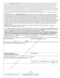 Form AOC-CV-602 SPANISH Order to Appear and Show Cause for Failure to Comply With Support Order and Order to Produce Records and Licenses - North Carolina (English/Spanish), Page 2