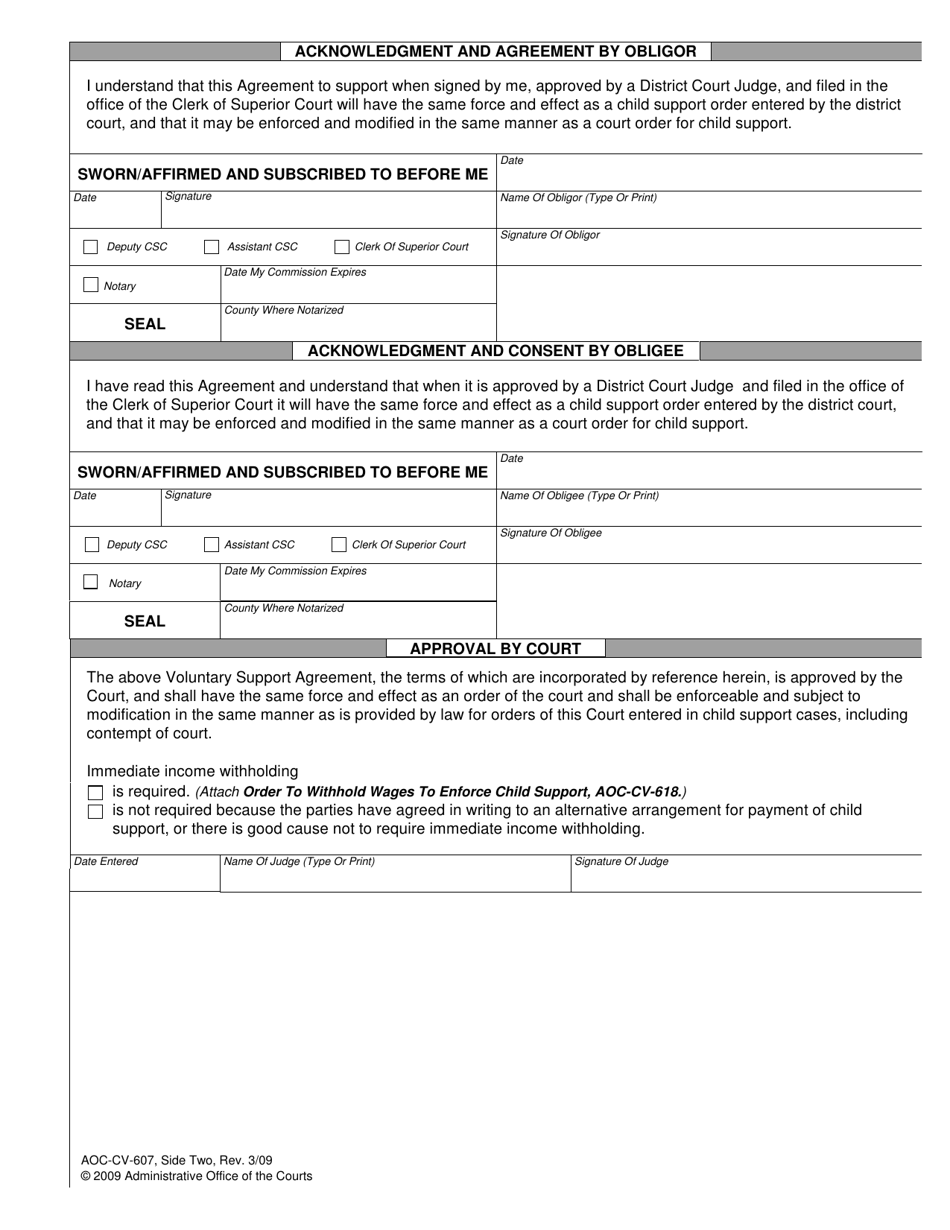 Form AOC-CV-607 - Fill Out, Sign Online and Download Fillable PDF ...