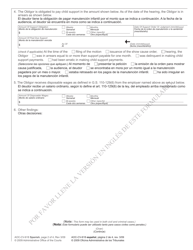 Form AOC-CV-618 SPANISH Order to Withhold Wages to Enforce Child Support - North Carolina (English/Spanish), Page 2