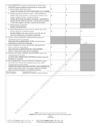 Form AOC-CV-627 SPANISH Worksheet a - Child Support Obligation Primary Custody - North Carolina (English/Spanish), Page 2