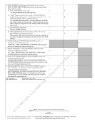 Form AOC-CV-627 Worksheet a - Child Support Obligation Primary Custody - North Carolina (English/Vietnamese), Page 2