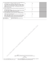 Form AOC-CV-628 Worksheet B - Child Support Obligation Joint or Shared Physical Custody - North Carolina (English/Vietnamese), Page 3