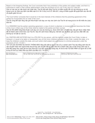 Form AOC-CV-831 VIETNAMESE Order Approving Parenting Agreement - North Carolina (English/Vietnamese), Page 2