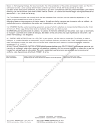 Form AOC-CV-631 SPANISH Order Approving Parenting Agreement - North Carolina (English/Spanish), Page 2