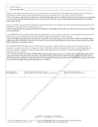 Form AOC-CV-635 VIETNAMESE Order Approving Partial Parenting Agreement - North Carolina (English/Vietnamese), Page 2