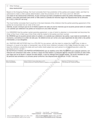 Form AOC-CV-635 SPANISH Order Approving Partial Parenting Agreement - North Carolina (English/Spanish), Page 2