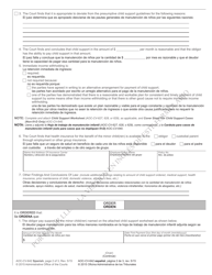 Form AOC-CV-642 SPANISH Order Establishing Child Support - North Carolina (English/Spanish), Page 2