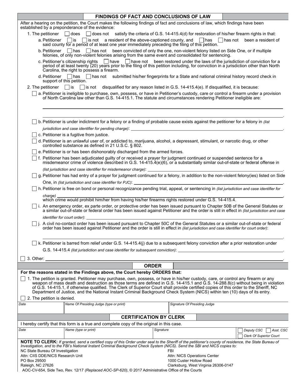 Form AOC-CV-654 - Fill Out, Sign Online and Download Fillable PDF ...