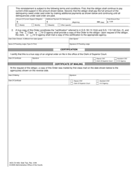 Form AOC-CV-652 Order Authorizing Reinstatement of Obligor&#039;s Licensing Privileges - North Carolina, Page 2