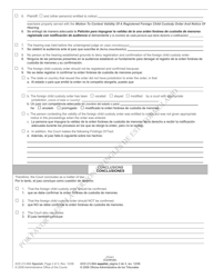 Form AOC-CV-664 Order Confirming Registration or Denying Confirmation of Registration of Foreign Child Custody Order - North Carolina (English/Spanish), Page 2
