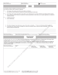 Form AOC-CV-664 Order Confirming Registration or Denying Confirmation of Registration of Foreign Child Custody Order - North Carolina (English/Spanish), Page 3