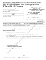 Document preview: Form AOC-CV-665 Petition for Expedited Enforcement of Foreign Child Custody Order - North Carolina (English/Spanish)