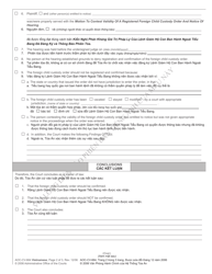 Form AOC-CV-664 Order Confirming Registration or Denying Confirmation of Registration of Foreign Child Custody Order - North Carolina (English/Vietnamese), Page 2