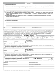 Form AOC-CV-667 Warrant Directing Law Enforcement to Take Immediate Physical Custody of Child(Ren) Subject to a Child Custody Order - North Carolina, Page 2