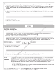 Form AOC-CV-666 VIETNAMESE &quot;Order for Hearing on Petition for Expedited Enforcement of Foreign Child Custody Order&quot; - North Carolina (English/Vietnamese), Page 2