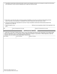 Form AOC-CV-775 Order Authorizing Emergency Services/Ex Parte Emergency Services - North Carolina, Page 2