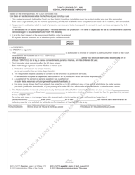 Form AOC-CV-773 SPANISH Order Authorizing Protective Services - North Carolina (English/Spanish), Page 2
