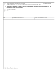 Form AOC-CV-782 Order to Enjoin Interference With Protective Services (Consenting Disabled Adult) - North Carolina, Page 2