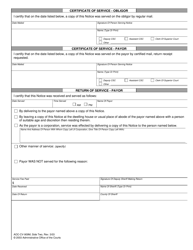 Form AOC-CV-909M Notice of Change or Termination of Withholding Other Than Wages for Child Support - North Carolina, Page 2