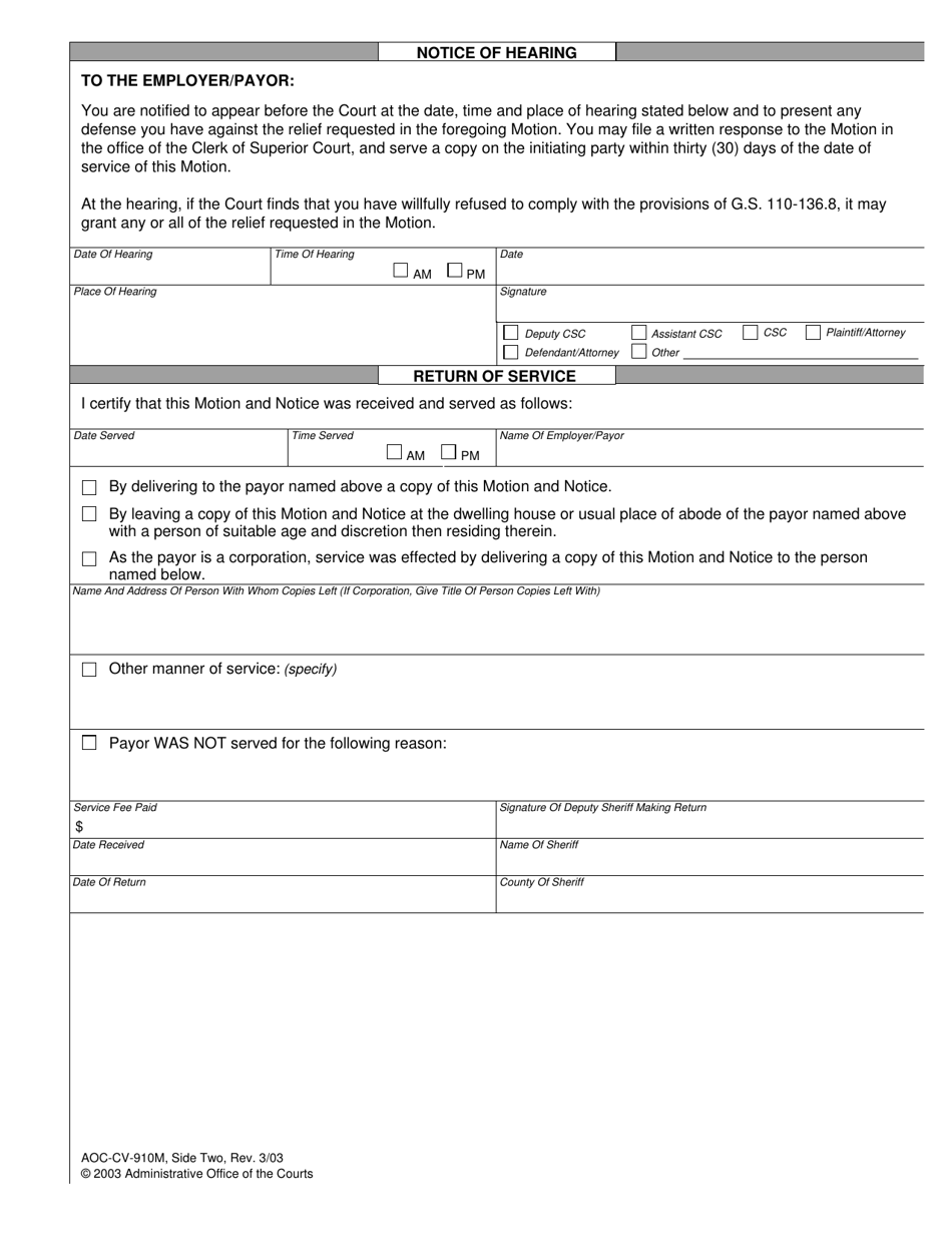 Form Aoc Cv 910m Fill Out Sign Online And Download Fi 1691